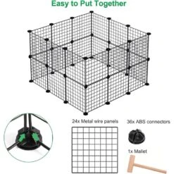 Puppy Playpen 24 Panels Metal Wire Dog Fence Portable Small Animal Fencing 13 Puppy Playpen 24 Panels Metal Wire Dog Fence Portable Small Animal Fencing -Dewalt Tools Shop black oumilen garden fencing lt k59 44 1000