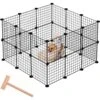 Puppy Playpen 24 Panels Metal Wire Dog Fence Portable Small Animal Fencing