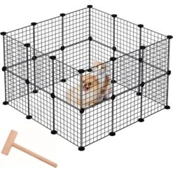 Puppy Playpen 24 Panels Metal Wire Dog Fence Portable Small Animal Fencing