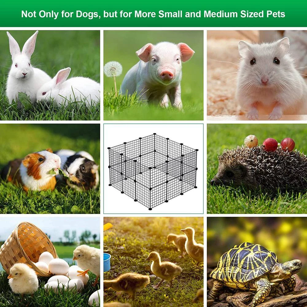 Puppy Playpen 24 Panels Metal Wire Dog Fence Portable Small Animal Fencing 8 Puppy Playpen 24 Panels Metal Wire Dog Fence Portable Small Animal Fencing - Image 6