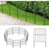 Decorative Square Garden Fence Total 27 Ft. L X 24 In. H Rustproof Metal Wire Fencing Border, Flower Edging (25-Pack)