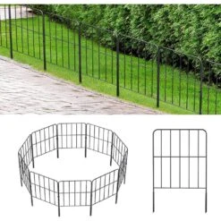Decorative Square Garden Fence Total 27 Ft. L X 24 In. H Rustproof Metal Wire Fencing Border, Flower Edging (25-Pack)