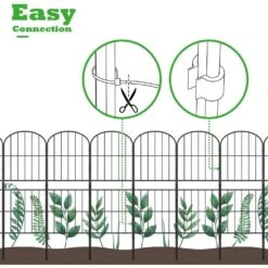 Decorative Garden Fence No Dig Fencing 37.5 In. H X 10 Ft. L Rustproof Metal Wire Panel Border (10-Pack) -Dewalt Tools Shop black oumilen garden fencing pl2109 a30 4f 1000