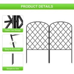 Decorative Garden Fence, Total 10 Ft. L X 24 In. H Barrier Border, Rustproof Metal Wire Edging Fencing Panel 10-Pack -Dewalt Tools Shop black oumilen garden fencing pl2109 a31 4f 1000