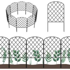 Decorative Garden Fence, Total 10 Ft. L X 24 In. H Barrier Border, Rustproof Metal Wire Edging Fencing Panel 10-Pack