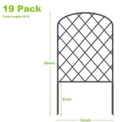 Decorative Garden Fence, Total 20 Ft. L X 24 In. H No Dig, Rustproof Metal Edging Fencing Panels (19-Pack) -Dewalt Tools Shop black oumilen garden fencing pl2109 a32 76 1000