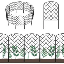 Decorative Garden Fence, Total 27 Ft. L X 24 In. H No Dig, Rustproof Metal Edging Fencing Panels (25-Pack)