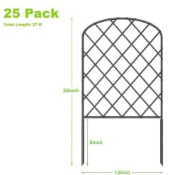 Decorative Garden Fence, Total 27 Ft. L X 24 In. H No Dig, Rustproof Metal Edging Fencing Panels (25-Pack) -Dewalt Tools Shop black oumilen garden fencing pl2109 a33 76 1000