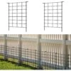 Decorative Garden Fence No Dig Fencing, 19.6 In. H X 10 Ft. L Black Metal Panel Ground Stake Edging (10-Pack)
