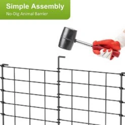 Decorative Garden Fence No Dig Fencing, 19.6 In. H X 30 Ft. L Black Metal Panel Ground Stake Edging (28-Pack) -Dewalt Tools Shop black oumilen garden fencing pl2109 a36 1f 1000