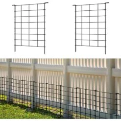 Decorative Garden Fence No Dig Fencing, 19.6 In. H X 30 Ft. L Black Metal Panel Ground Stake Edging (28-Pack)