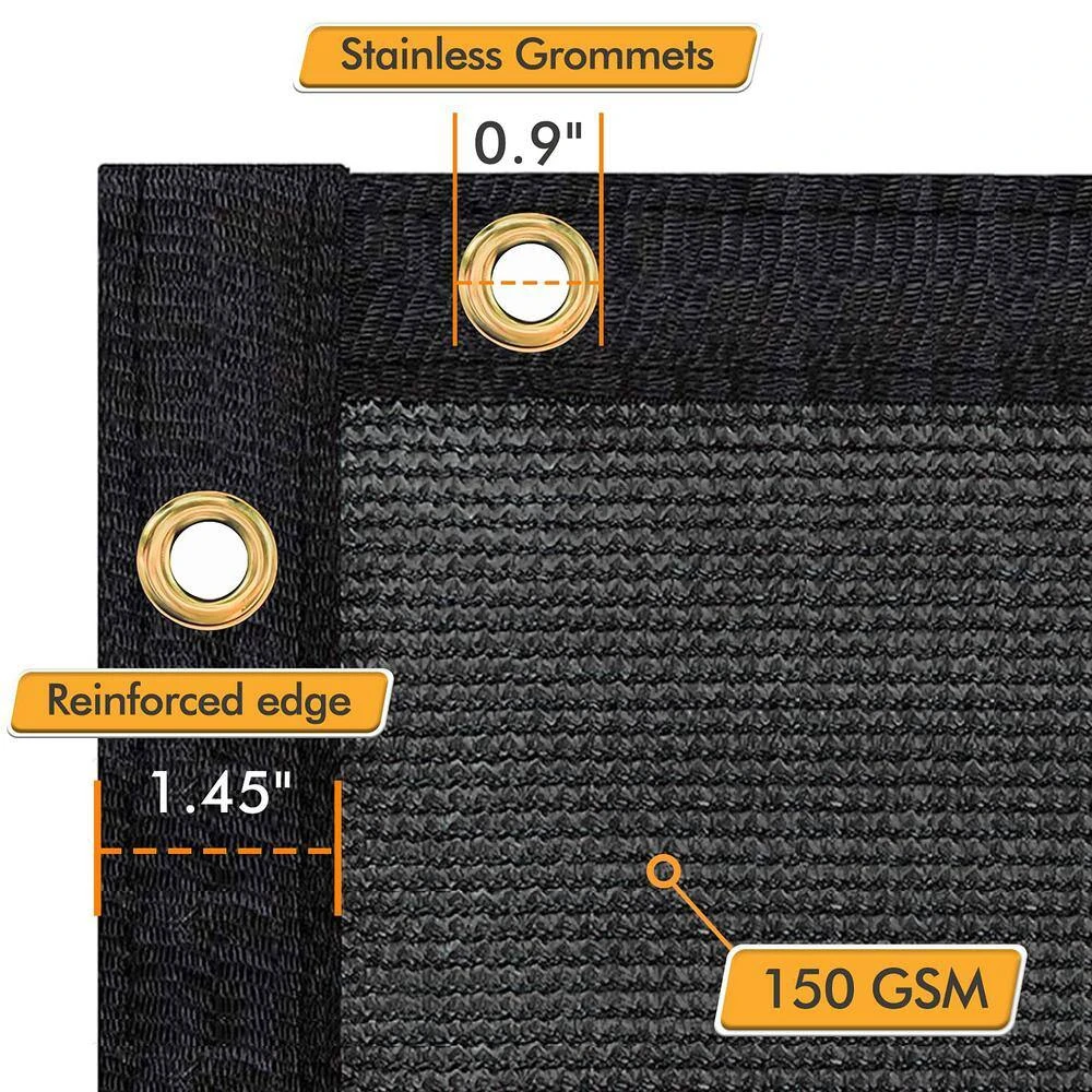 6 Ft. X 50 Ft. Privacy Screen Fence Heavy-Duty Protective Covering Mesh Fencing For Patio Lawn Garden Balcony Black 6 6 Ft. X 50 Ft. Privacy Screen Fence Heavy-Duty Protective Covering Mesh Fencing For Patio Lawn Garden Balcony Black - Image 4