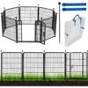 48 In. Metal Garden Fence With Gate 8-Heavy Duty Panels For Temporary Yard Fencing, Dog Fence -Dewalt Tools Shop black oyezvary garden fencing 28cph005053 64 1000