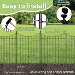 32 In. Metal 10 Panels Garden Fence For Dog Border Fence, Privacy And Animal Barrier Fencing -Dewalt Tools Shop black oyezvary garden fencing 28cph005055 1f 1000
