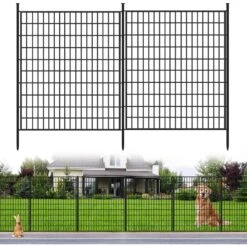33 In. Metal Garden Fencing Animal Barrier Rustproof Wire Panel Border For Patio Ground Stakes Fencing-(10-Pack)