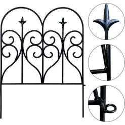 Decorative 32 In. Rustproof Metal Garden Fence Animal Barrier 10 Ft. Outdoor Fencing Panels For Yard Patio Flower Bed -Dewalt Tools Shop black oyezvary garden fencing 28csa05056 1d 1000