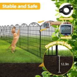 15 Pack 33 In. H Heavy Duty Metal Outdoor Dog Fence With Latch Decorative Garden Yard Fencing -Dewalt Tools Shop black oyezvary garden fencing 28csa05096 1f 1000