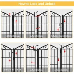 15 Pack 33 In. H Heavy Duty Metal Outdoor Dog Fence With Latch Decorative Garden Yard Fencing -Dewalt Tools Shop black oyezvary garden fencing 28csa05096 44 1000