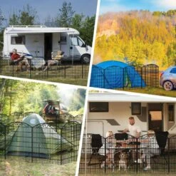 33in. High X 21.6ft. Wide Metal Garden Fencing Decorative Fence Low Threshold Door 10-Panels Garden Fence For Dogs, Pets -Dewalt Tools Shop black oyezvary garden fencing 28csa05098 fa 1000