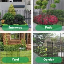 Decorative Garden Fence Border 24 In. H Rustproof Black Metal Fencing 10 Pack 25 Ft L Durable Easy Install -Dewalt Tools Shop black oyezvary garden fencing 28csa05104 44 1000