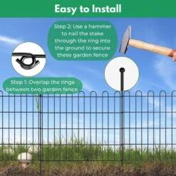 Decorative Garden Fence Border 24 In. H Rustproof Black Metal Fencing 10 Pack 25 Ft L Durable Easy Install -Dewalt Tools Shop black oyezvary garden fencing 28csa05104 4f 1000