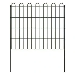Decorative Garden Fence Border 24 In. H Rustproof Black Metal Fencing 10 Pack 25 Ft L Durable Easy Install