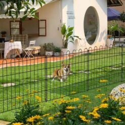 Decorative Garden Fence Border 24 In. H Rustproof Black Metal Fencing 10 Pack 25 Ft L Durable Easy Install -Dewalt Tools Shop black oyezvary garden fencing 28csa05104 76 1000