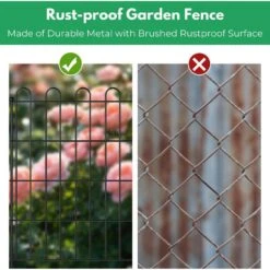 Decorative Garden Fence Border 24 In. H Rustproof Black Metal Fencing 10 Pack 25 Ft L Durable Easy Install -Dewalt Tools Shop black oyezvary garden fencing 28csa05104 fa 1000