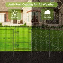 Rustproof Decorative Garden Fence 38 In. H Metal No Dig Animal Barrier Fencing With 5 Panels And 1 Gate -Dewalt Tools Shop black oyezvary garden fencing 28csa05108 1f 1000