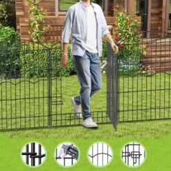 Rustproof Decorative Garden Fence 38 In. H Metal No Dig Animal Barrier Fencing With 5 Panels And 1 Gate -Dewalt Tools Shop black oyezvary garden fencing 28csa05108 44 1000