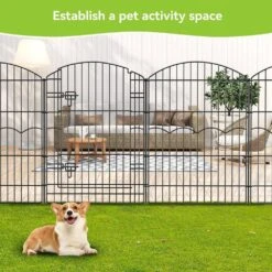 Rustproof Decorative Garden Fence 38 In. H Metal No Dig Animal Barrier Fencing With 5 Panels And 1 Gate -Dewalt Tools Shop black oyezvary garden fencing 28csa05108 76 1000