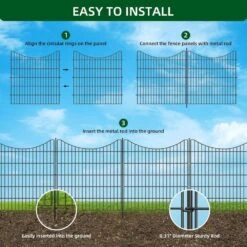 Outdoor Dog Fence 32 In. H X 24 Ft. L Metal Wire No Dig Garden Fencing Animal Barrier Decorative Yard Panels -Dewalt Tools Shop black oyezvary garden fencing 28csa05122 44 1000