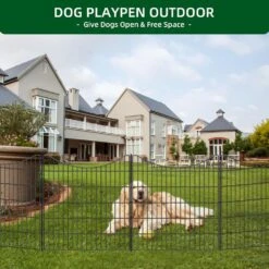 Outdoor Dog Fence 32 In. H X 24 Ft. L Metal Wire No Dig Garden Fencing Animal Barrier Decorative Yard Panels -Dewalt Tools Shop black oyezvary garden fencing 28csa05122 fa 1000