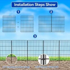 Decorative 30 In. Metal Garden Fence 6 Panels 11. 8 Ft. Rustproof No Dig Animal Barrier Fencing For Yard Patio -Dewalt Tools Shop black oyezvary garden fencing 28csa05126 1f 1000