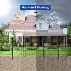 Decorative 30 In. Metal Garden Fence 6 Panels 11. 8 Ft. Rustproof No Dig Animal Barrier Fencing For Yard Patio -Dewalt Tools Shop black oyezvary garden fencing 28csa05126 4f 1000