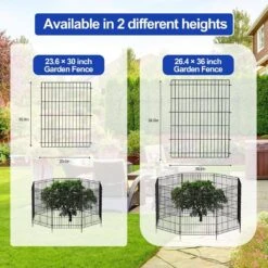 Decorative 30 In. Metal Garden Fence 6 Panels 11. 8 Ft. Rustproof No Dig Animal Barrier Fencing For Yard Patio -Dewalt Tools Shop black oyezvary garden fencing 28csa05126 76 1000