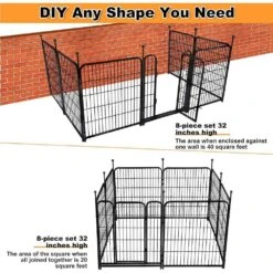 Decorative 32 In. Heavy Duty Iron Garden Fence With Gate 8 Panels Total 17.7 Ft. For Yard Indoor Outdoor Pet Fencing -Dewalt Tools Shop black oyezvary garden fencing 28csa05127 76 1000