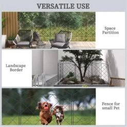 137 In. Powder-Coated Steel Garden Fence, 4 X Fencing Panels With 8 X Ground Stakes For Partition, Border And Small Pet -Dewalt Tools Shop black oyezvary garden fencing 28csa11 4448 1f 1000