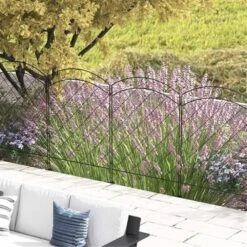 137 In. Powder-Coated Steel Garden Fence, 4 X Fencing Panels With 8 X Ground Stakes For Partition, Border And Small Pet -Dewalt Tools Shop black oyezvary garden fencing 28csa11 4448 31 1000