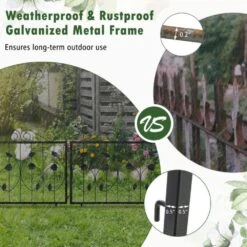 15.3 Ft. L X 23.5 In. H Metal Decorative Garden Fence, 8x Rustproof Fencing Animal Barrier Flexible Shape Adjustments -Dewalt Tools Shop black oyezvary garden fencing 28csa11 4449 4f 1000
