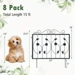 15.3 Ft. L X 23.5 In. H Metal Decorative Garden Fence, 8x Rustproof Fencing Animal Barrier Flexible Shape Adjustments -Dewalt Tools Shop black oyezvary garden fencing 28csa11 4449 fa 1000