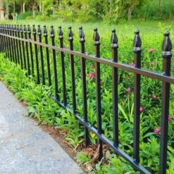 22 In. W X 18 In. H Black Metal Decorative Garden Fence 10-Panels Landscape Fencing For Flower Bed, Yard, Animal Barrier -Dewalt Tools Shop black oyezvary garden fencing 28csa11 4529 44 1000