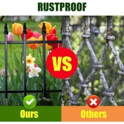 22 In. W X 18 In. H Black Metal Decorative Garden Fence 10-Panels Landscape Fencing For Flower Bed, Yard, Animal Barrier -Dewalt Tools Shop black oyezvary garden fencing 28csa11 4529 4f 1000