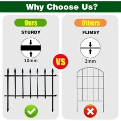 22 In. W X 18 In. H Black Metal Decorative Garden Fence 10-Panels Landscape Fencing For Flower Bed, Yard, Animal Barrier -Dewalt Tools Shop black oyezvary garden fencing 28csa11 4529 c3 1000