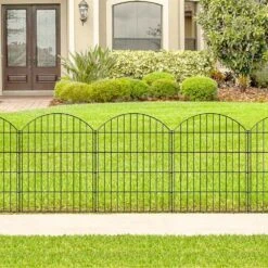 36 In. Metal Garden Fence Animal Barrier 8 Panels 9 Stakes No Dig Fencing For Yard Flower Bed Lawn Patio Outdoor Black -Dewalt Tools Shop black oyezvary garden fencing 28csa11090 44 1000