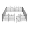 35 Ft. Length 32 In Metal Adjustable Garden Fence Animal Barrier With Gate 16 Panels For Dogs, Outdoor Temporary Fencing