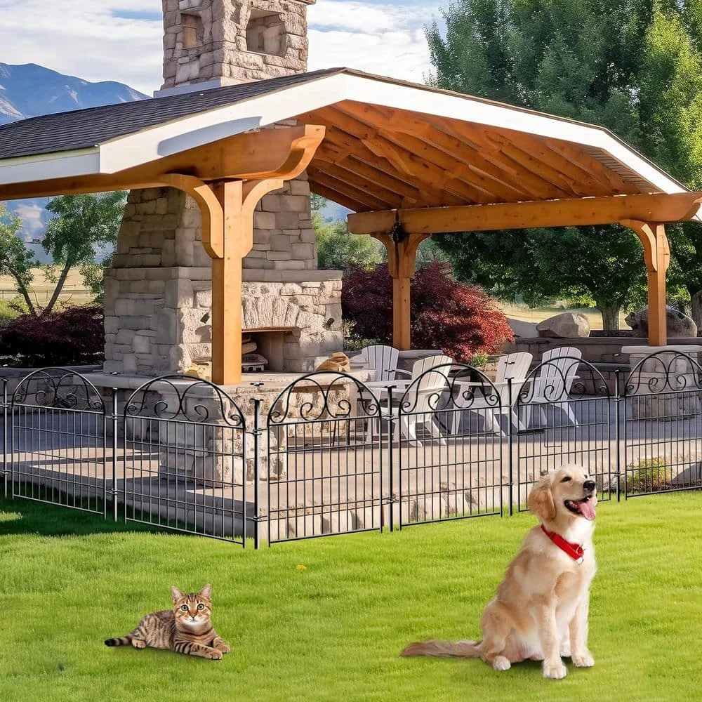 35 Ft. Length 32 In Metal Adjustable Garden Fence Animal Barrier With Gate 16 Panels For Dogs, Outdoor Temporary Fencing 8 35 Ft. Length 32 In Metal Adjustable Garden Fence Animal Barrier With Gate 16 Panels For Dogs, Outdoor Temporary Fencing - Image 6