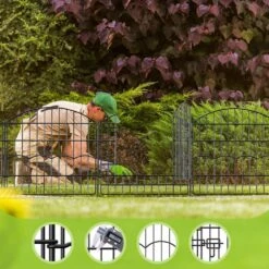 24 In. Metal Garden Fence Rustproof Wire Border No Dig Animal Barrier Fencing 12 Panels With Gate For Yard And Lawn 13 24 In. Metal Garden Fence Rustproof Wire Border No Dig Animal Barrier Fencing 12 Panels With Gate For Yard And Lawn -Dewalt Tools Shop black oyezvary garden fencing 28csa11104 44 1000