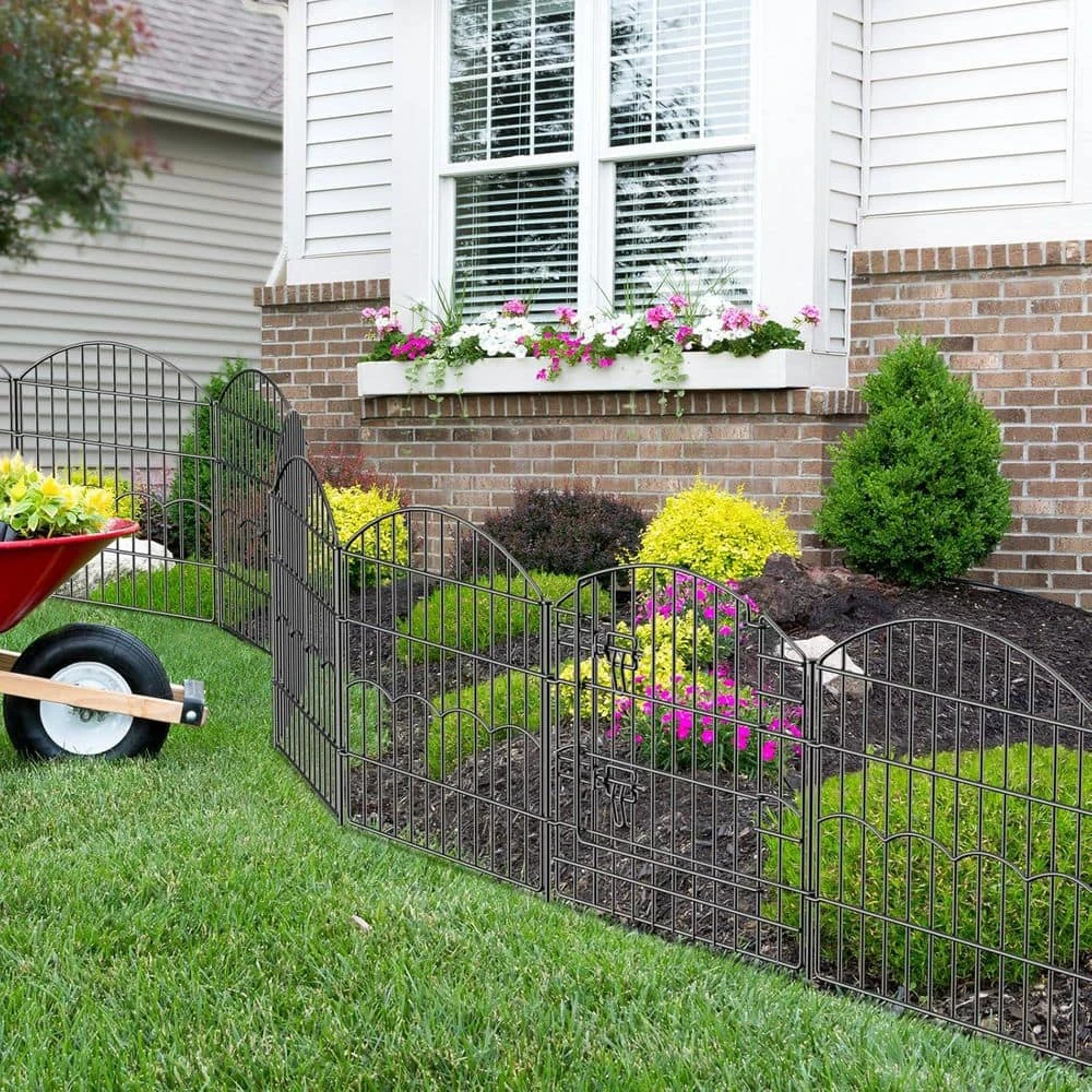 24 In. Metal Garden Fence Rustproof Wire Border No Dig Animal Barrier Fencing 12 Panels With Gate For Yard And Lawn 9 24 In. Metal Garden Fence Rustproof Wire Border No Dig Animal Barrier Fencing 12 Panels With Gate For Yard And Lawn - Image 7