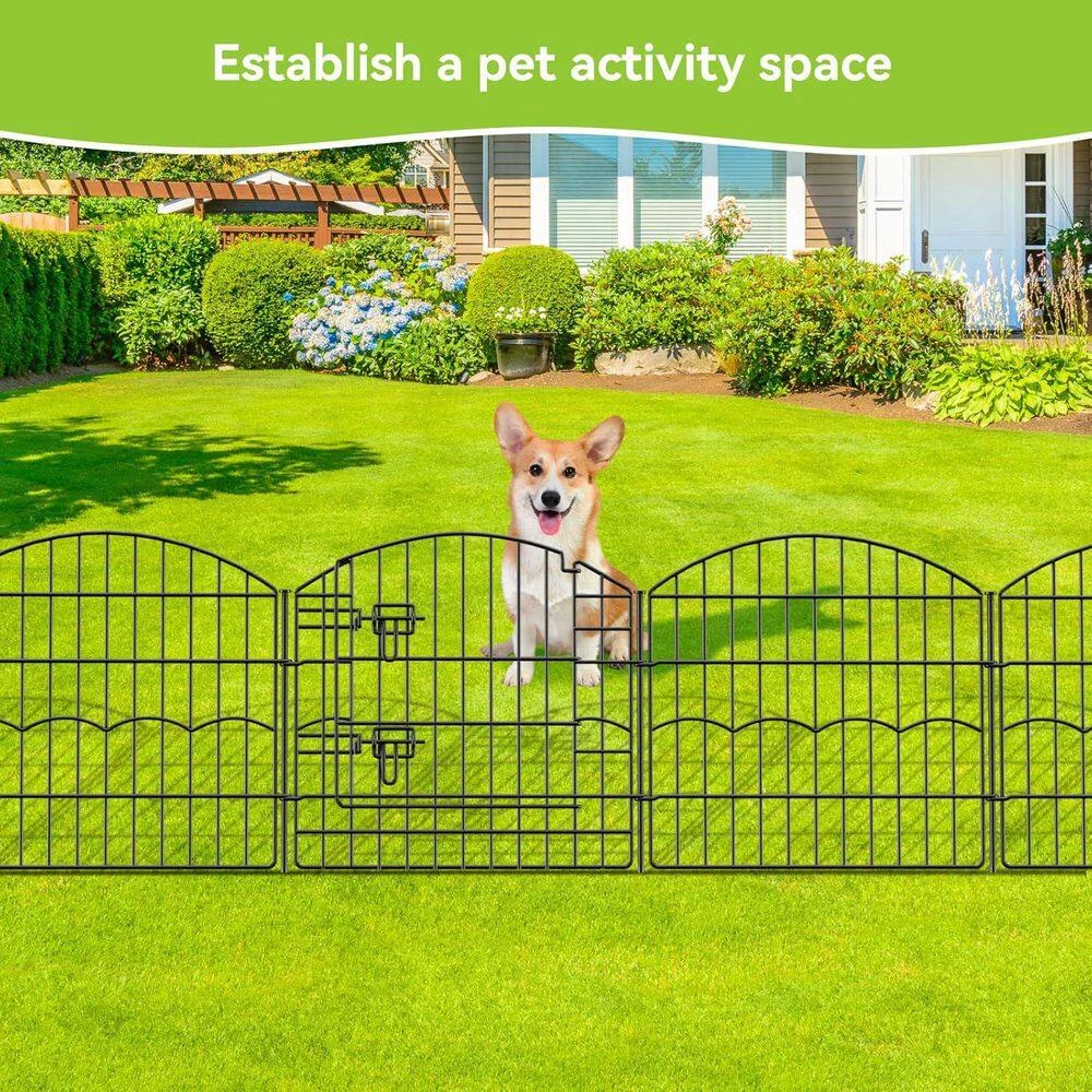 24 In. Metal Garden Fence Rustproof Wire Border No Dig Animal Barrier Fencing 12 Panels With Gate For Yard And Lawn 8 24 In. Metal Garden Fence Rustproof Wire Border No Dig Animal Barrier Fencing 12 Panels With Gate For Yard And Lawn - Image 6
